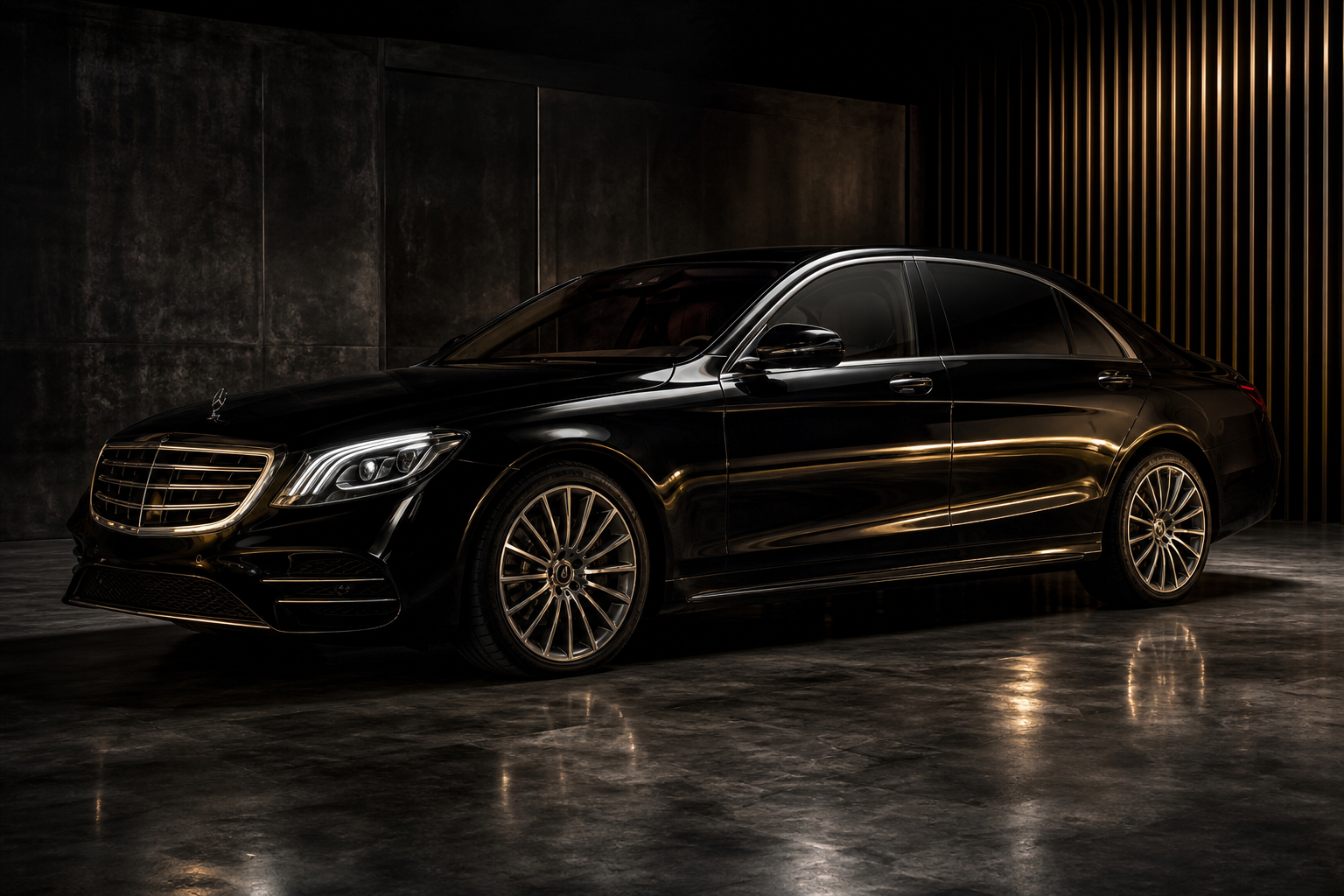 Premium black luxury sedan